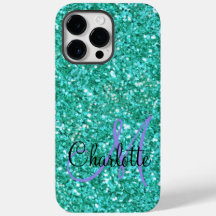 parties scintillant pétillante turquoise monogramm