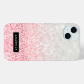 Coques Case-Mate iPhone Parties scintillant Pink Ombre et Motif Bokeh (Verso (horizontal))