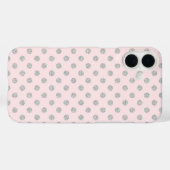 Coques Case-Mate iPhone Parties scintillant Pois de Motif Pink and Silver (Verso (horizontal))