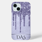 Coques Case-Mate iPhone Parties scintillant pourpre de séchage | Monogramm (Verso)