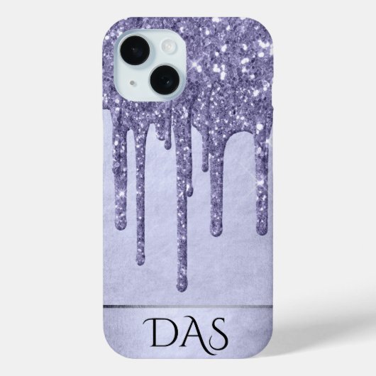 Coques Case-Mate iPhone Parties scintillant pourpre de séchage | Monogramm (Verso)