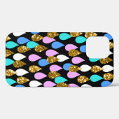 Coques Case-Mate iPhone Parties scintillant Raindrops et Gold (Verso (horizontal))