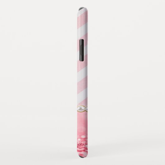 Coques Case-Mate iPhone Parties scintillant rose, Bande Chevron Personnali (Dos/Droite)