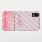 Coques Case-Mate iPhone Parties scintillant rose, Bande Chevron Personnali (Dos (Horizontal))