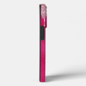 Coques Case-Mate iPhone Parties scintillant rose chaud glamour Initiales (Verso / Droite)
