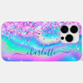 Coques Case-Mate iPhone Parties scintillant rose chaud Iridescente Glam Gi (Verso (horizontal))