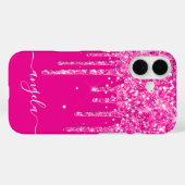 Coques Case-Mate iPhone Parties scintillant rose chaud Lecteurs de verre S (Verso (horizontal))