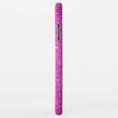 Coques Case-Mate iPhone Parties scintillant rose chaud Monogramme minimali (Dos/Droite)