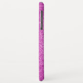 Coques Case-Mate iPhone Parties scintillant rose chaud Monogramme minimali (Dos/Gauche)