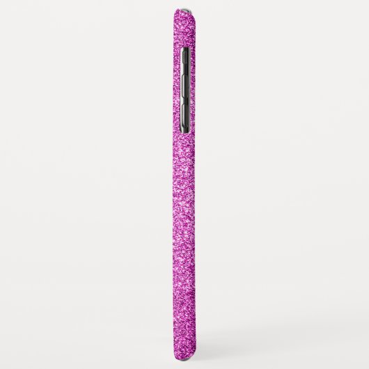 Coques Case-Mate iPhone Parties scintillant rose chaud Monogramme minimali (Dos/Gauche)