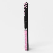 COQUES Case-Mate iPhone PARTIES SCINTILLANT ROSE CHEVRON NOIR MONOGRAMMMÉ (Dos/Gauche)