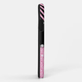 COQUES Case-Mate iPhone PARTIES SCINTILLANT ROSE CHEVRON NOIR MONOGRAMMMÉ (Dos/Droite)