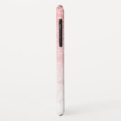 Coques Case-Mate iPhone Parties scintillant rose et marbre or rose ombre (Dos/Gauche)