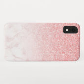 Coques Case-Mate iPhone Parties scintillant rose et marbre or rose ombre (Dos (Horizontal))
