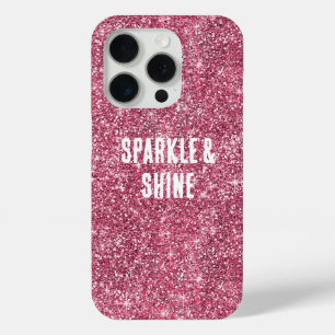 Coque iPhone 15 Pro Parties scintillant rose Faux