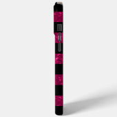 Coques Case-Mate iPhone Parties scintillant rose Faux et rayures noires |  (Verso / Gauche)