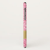 Coques Case-Mate iPhone Parties scintillant rose Faux & Gold Stripe (Dos/Gauche)