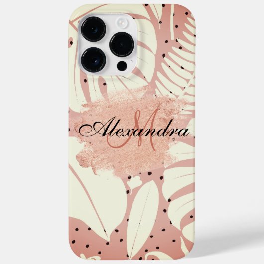 Coques Case-Mate iPhone Parties scintillant rose Feuilles tropicaux (Verso)