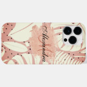 Coques Case-Mate iPhone Parties scintillant rose Feuilles tropicaux (Verso (horizontal))