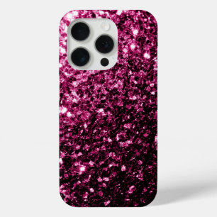 Coque iPhone 15 Pro Parties scintillant rose foncé scintille