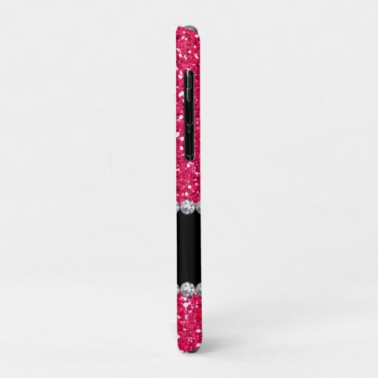Coques Case-Mate iPhone Parties scintillant rose, Gem, Monogramme (Dos/Gauche)