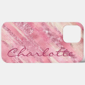 Coques Case-Mate iPhone Parties scintillant rose Girly Shimmer Nom personn (Verso (horizontal))