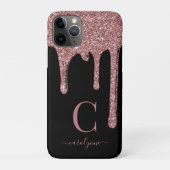 Coques Case-Mate iPhone Parties scintillant rose Gold Sparkle  Monogramme  (Dos)