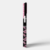 Coques Case-Mate iPhone Parties scintillant rose imprimé noir Damas Votre (Verso / Droite)