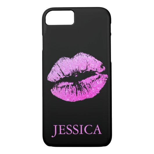 Coques Case-Mate iPhone Parties scintillant rose lèvres Motif fille (Dos)