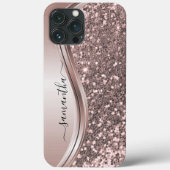 Coques Case-Mate iPhone Parties scintillant rose Look Nom manuscrit (Verso)