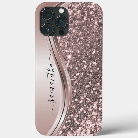 Coques Case-Mate iPhone Parties scintillant rose Look Nom manuscrit (Verso)