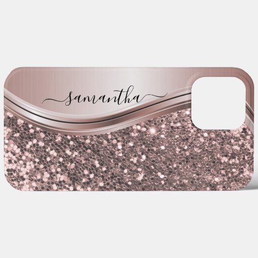 Coques Case-Mate iPhone Parties scintillant rose Look Nom manuscrit (Verso (horizontal))