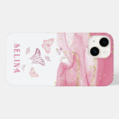 Coques Case-Mate iPhone Parties scintillant rose moderne chic monogrammed (Verso (horizontal))