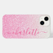 Coques Case-Mate iPhone Parties scintillant rose moderne Girly Chic Nom pe (Verso (horizontal))