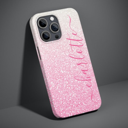 Coques Case-Mate iPhone Parties scintillant rose moderne Girly Chic Nom pe