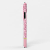 Coques Case-Mate iPhone Parties scintillant rose monogramme (Dos/Droite)