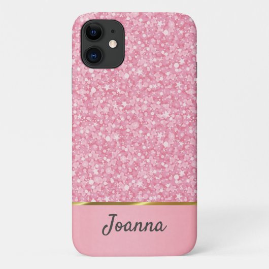 Coques Case-Mate iPhone Parties scintillant rose monogramme (Dos)