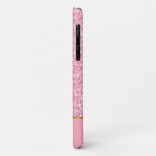 Coques Case-Mate iPhone Parties scintillant rose monogramme (Dos/Gauche)