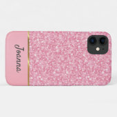Coques Case-Mate iPhone Parties scintillant rose monogramme (Dos (Horizontal))