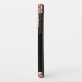 Coques Case-Mate iPhone Parties scintillant Rose monogramme en or sur noir (Dos/Gauche)