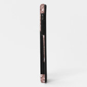 Coques Case-Mate iPhone Parties scintillant Rose monogramme en or sur noir (Dos/Gauche)
