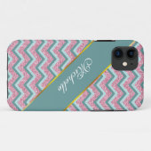 Coques Case-Mate iPhone Parties scintillant rose Motif ZigZag (Dos (Horizontal))