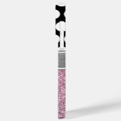 Coques Case-Mate iPhone Parties scintillant rose noir et blanc Polka Dot M (Verso / Gauche)