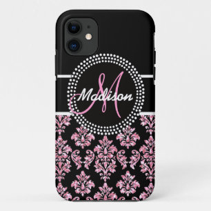 COQUES POUR iPhone PARTIES SCINTILLANT ROSE NOIRE DOMMASQUE VOTRE MON