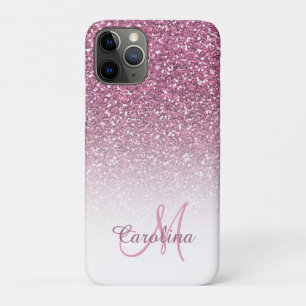 Case-Mate iPhone Case Parties scintillant rose, Nom et Monogramme, Fille