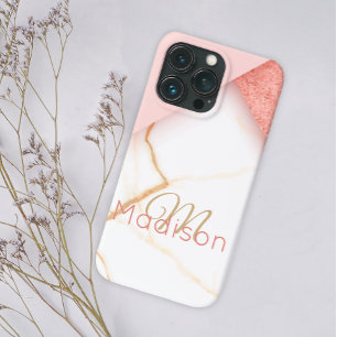 Case-Mate iPhone Case Parties scintillant rose or moderne Marbre Monogra