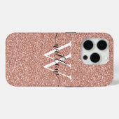 Coques Case-Mate iPhone Parties scintillant Rose or Monogramme (Verso (horizontal))