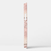 Coques Case-Mate iPhone Parties scintillant rose or rose Monogramme Coque- (Verso / Droite)