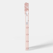 Coques Case-Mate iPhone parties scintillant rose or rousse gouttes monogra (Verso / Gauche)