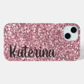 Coques Case-Mate iPhone Parties scintillant rose personnalisée avec votre  (Verso (horizontal))